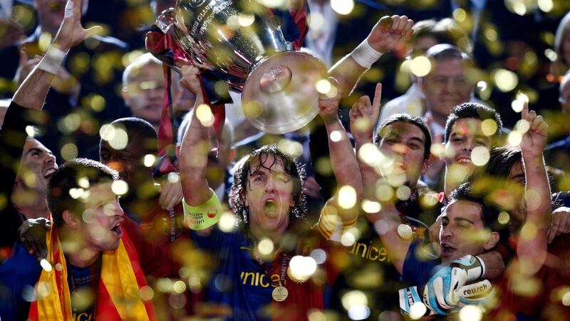 Barcelona’s Carles Puyol’s ceaseless work ethic helped propel his side to great success.  Photograph: Luca Bruno/AP
