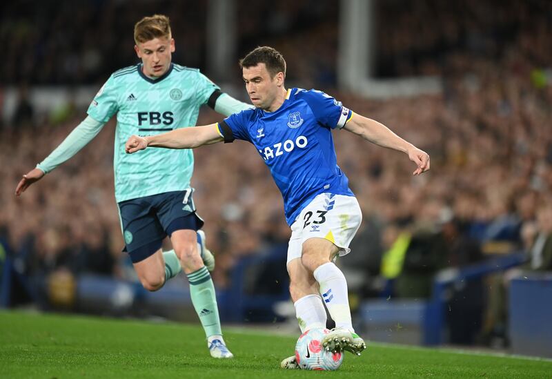 Seamus Coleman in action against Leicester's  Harvey Barnes at Goodison Park. Though now 33, the Everton captain remains an important player for Ireland boss Stephen Kenny. Photograph: Michael Regan/Getty Images