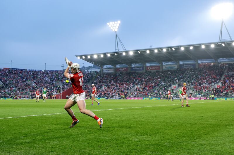 Cork's Patrick Horgan takes a free against Limerick in May. Photograph: Laszlo Geczo/Inpho
