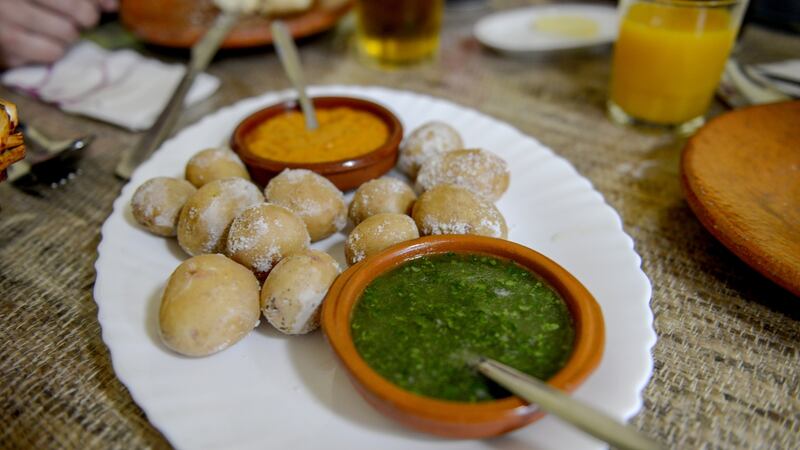 Local speciality, papas arrugadas con mojo, which translates as “wrinkled potatoes in a sauce” (these are addictive small potatoes boiled in salt water and served with a chili and garlic sauce).