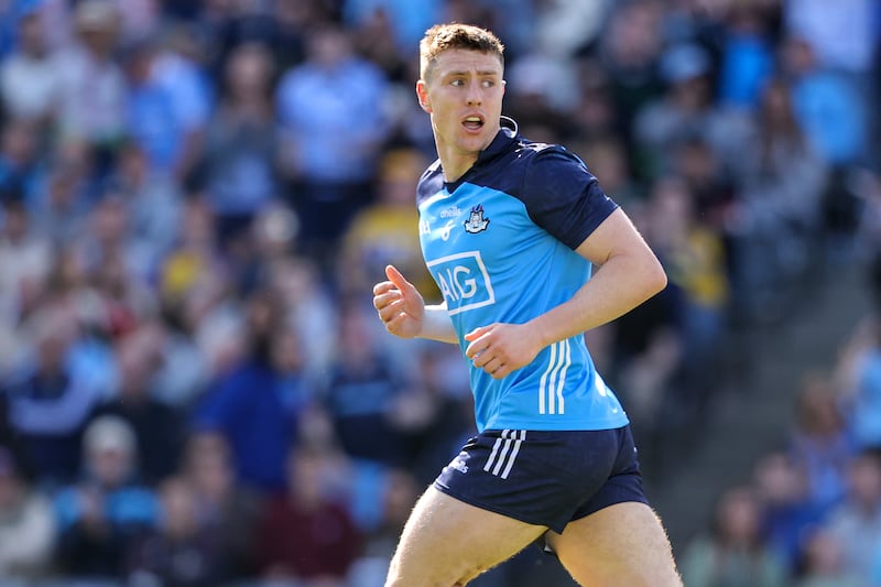John Small after scoring Dublin's first goal during the All-SFC game against Roscommon 

GAA Football All-Ireland Senior Championship Round 1, Croke Park, Dublin 28/5/2023
Dublin vs Roscommon

Mandatory Credit ©INPHO/Ben Brady