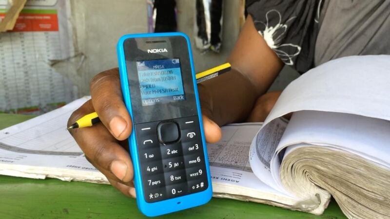 M-Pesa: a text message announces a money transfer. Photograph: Harry McGee