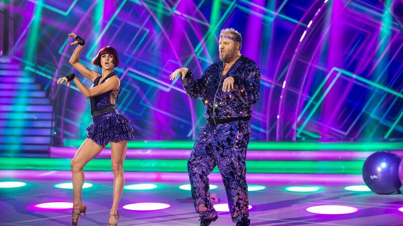 Fred Cooke and Giulia Dotta dancing a the cha-cha to LMFAO’s Sexy and I Know It during the first live show of Dancing with the Stars. Photograph: Kyran O’Brien