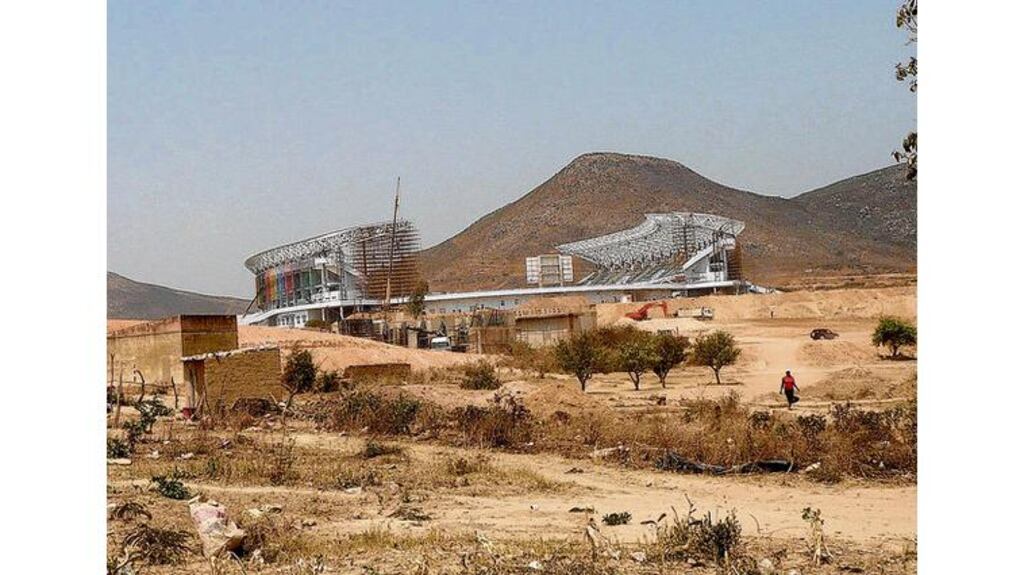 This photograph taken on September 9th, 2009 shows the construction site of the stadium of Benguela, one of the four stadium built at a cost of over €420 million for the Africa Cup of Nations, which kicks-off tomorrow. The oil-rich country has spent billions of dollars rebuilding and hopes that hosting the tournament will spark a lucrative tourism industry.