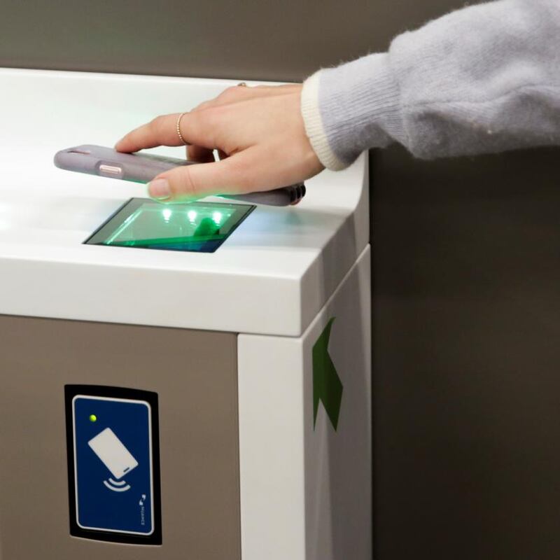Amazon Go Grocery: the scanners are like the ones Dublin Airport uses for boarding cards. Photograph: Jason Redmond/Reuters