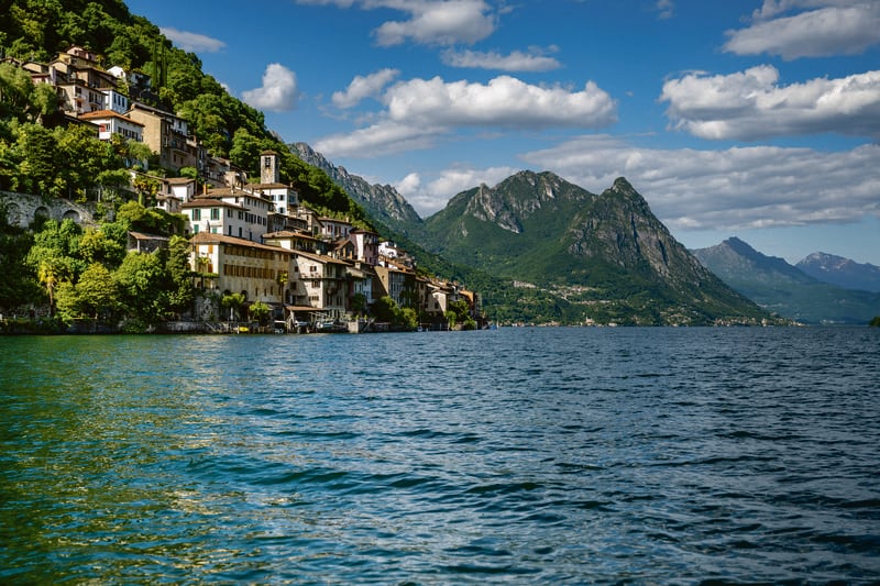 The village of Gandria on the northern shore of Lake Lugano