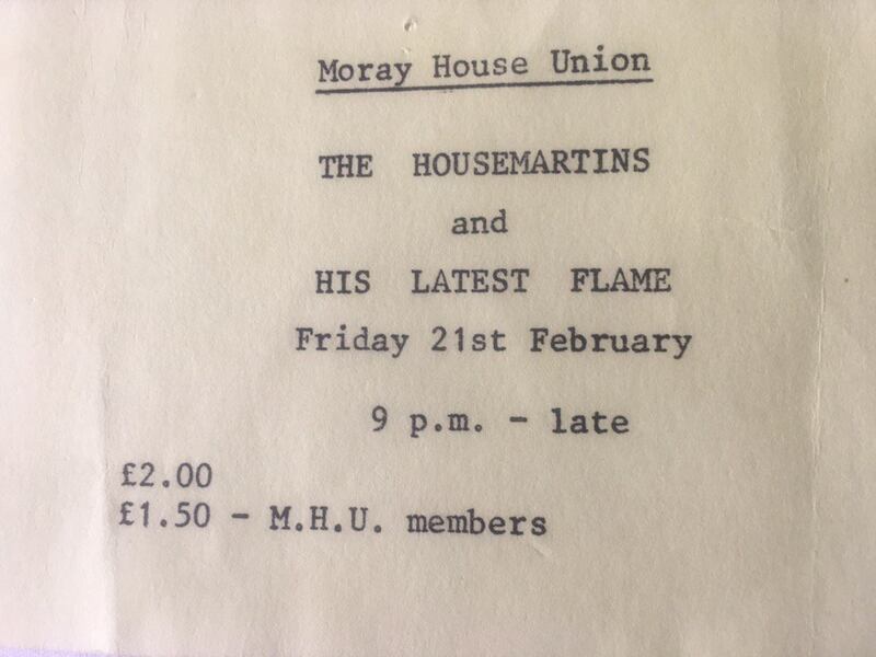 The ticket to the Housemartins gig in Edinburgh in 1996