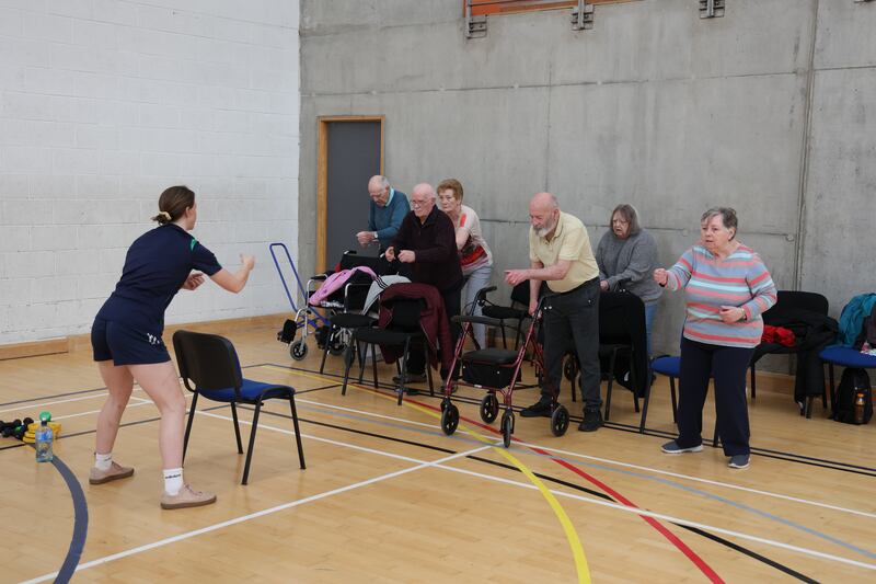 Participants at Tallaght Leisure Centre, with trainer Sophie Gibney. Photograph Nick Bradshaw