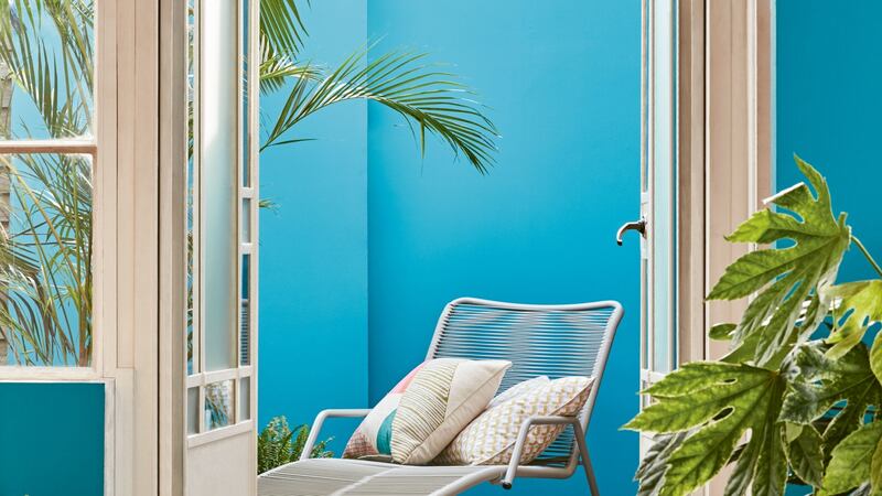 The Lois sun lounger, a metal frame design available in two shades of grey,  costs €199  from Marks and Spencer.