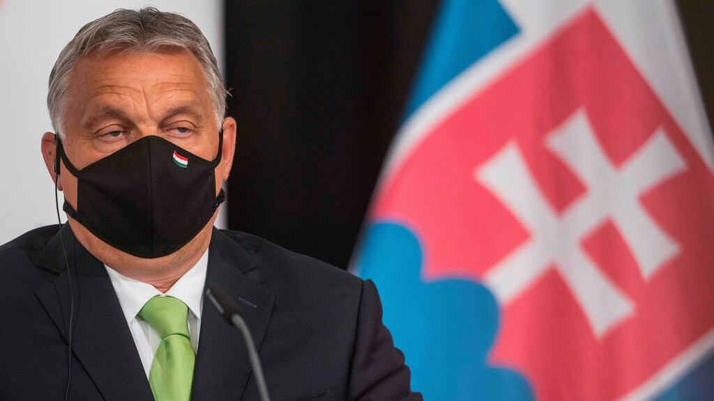 Hungary’s prime minister Viktor Orban: “There can be no stricter rule for political parties than for organisations that influence political thinking.” Photograph: Michal Cizek/AFP via Getty Images