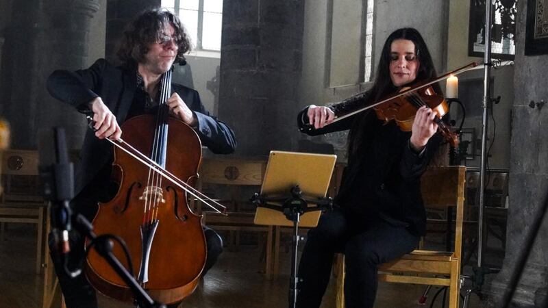 ConTempo Quartet: Adrian Mantu on cello and Andreea Banciu on viola.