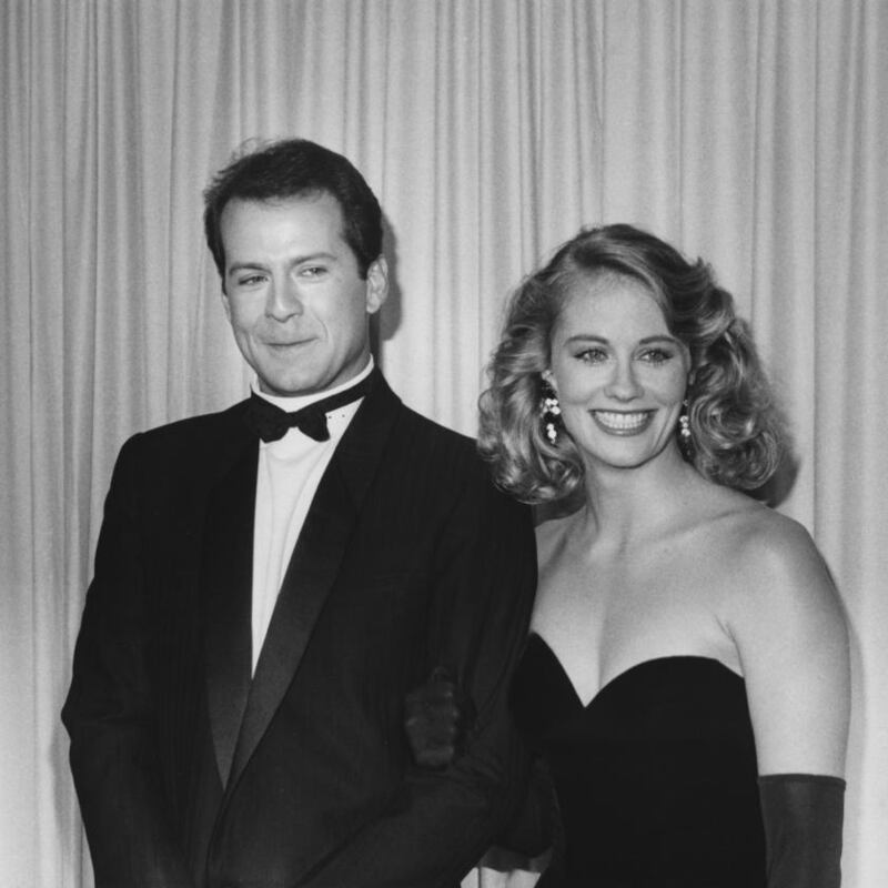 Bruce Willis and former Moonlighting co-star Cybill Shepherd (1985). Photograph: Darlene Hammond/Getty Images