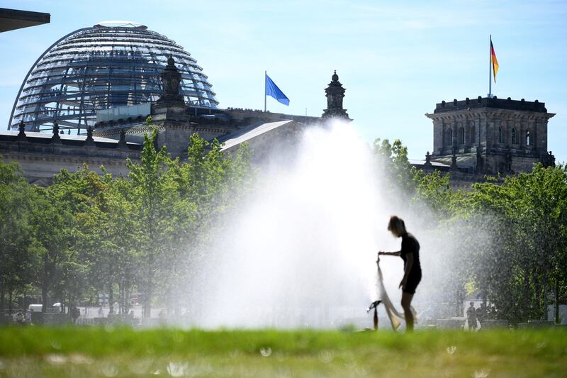 The dome and building of the Reichstag, seat of the lower house of German parliament Bundestag. Photograph: Ralf Hirschberger/AFP/Getty Images