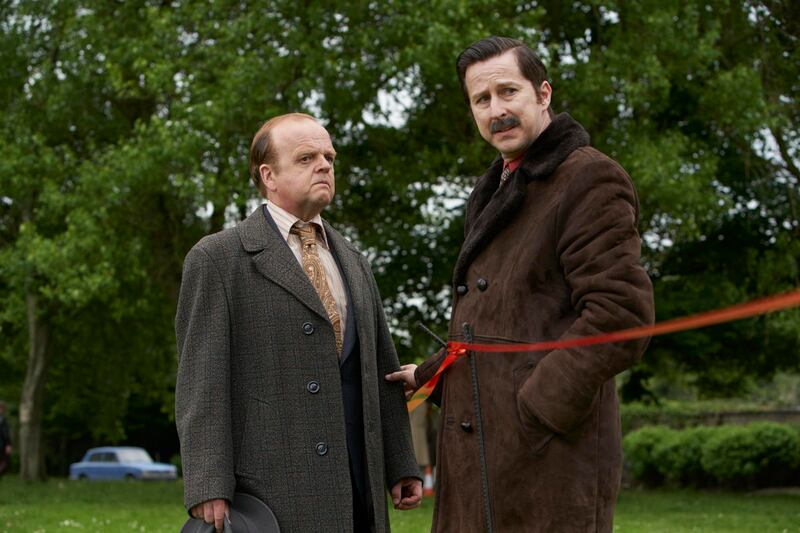 Toby Jones and Lee Ingleby The Long Shadow. Photograph: Justin Slee/ITV
