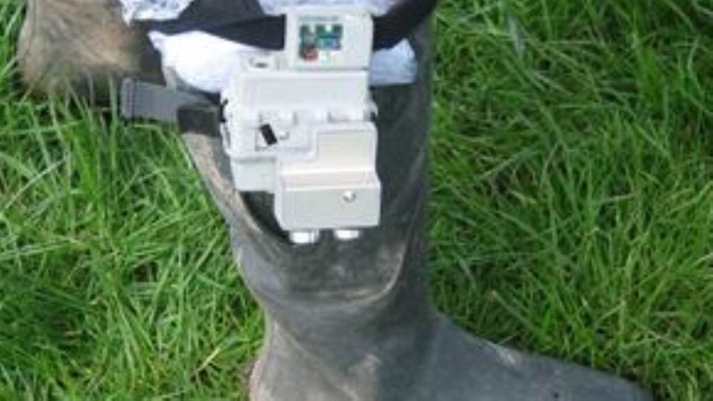 A prototype Grassometer fitted to a welly