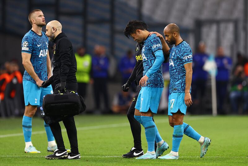 Son Heung-Min of Tottenham Hotspur is nursing a facial injury.
