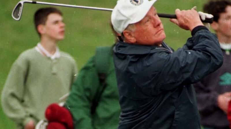 Astronaut Neil Armstrong  during a round of golf at Ballybunion, Co Kerry in 1997. Photograph: by Don MacMonagle