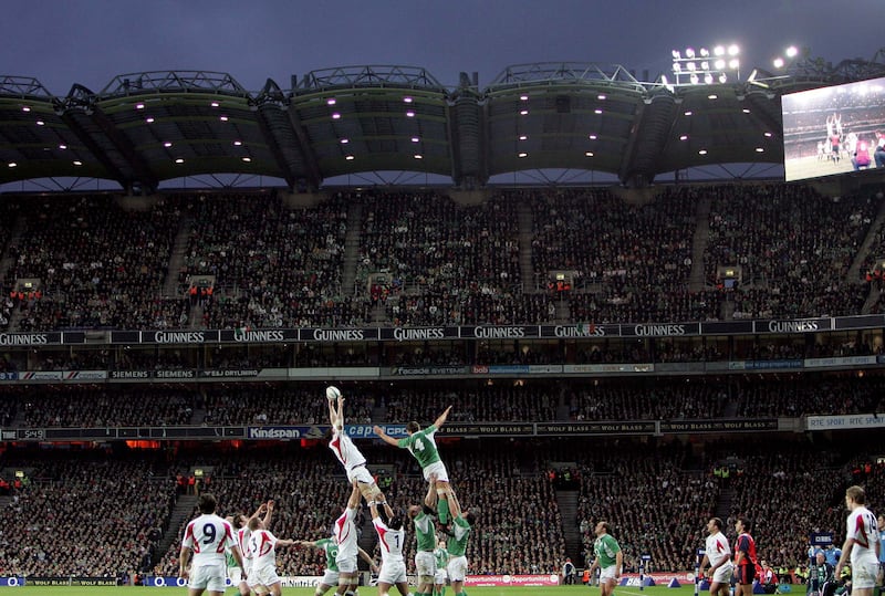 Ireland in action against England during the RBS Six Nations Championship game at Croke Park in 2007. Photograph: Morgan Treay/Inpho 

