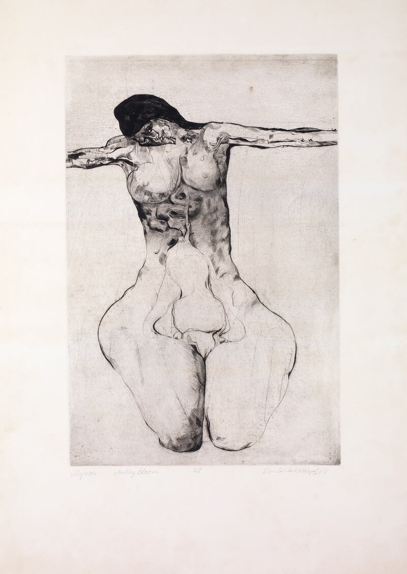 Molly Bloom, 1964, an etching by Günter Schöllkopf. Copyright: Estate of Günter Schöllkopf