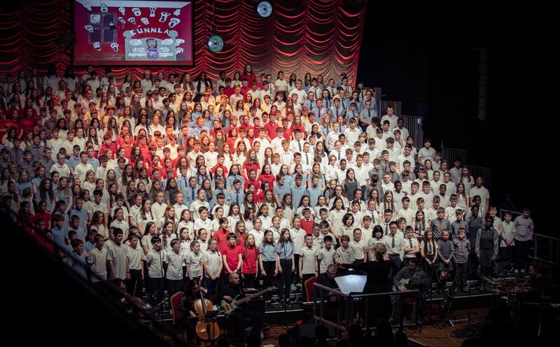 Students from Carrakennedy performing at a National Children's Choir regional concert in Castlebar two years ago
