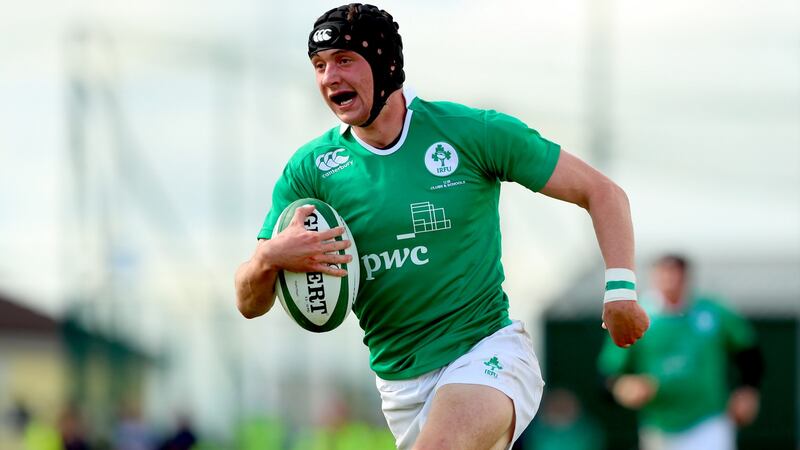 Aaron Sexton:  played on the Irish U-18 Schools team, and was also part of the winning European U-18 Sevens Championship squad back in September, 2017. Photograph: James Crombie/Inpho