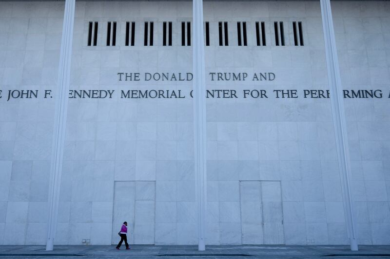 A view of the Kennedy Center in Washington, DC, earlier this week. Photograph: Brendan Smialowski / AFP via Getty Images