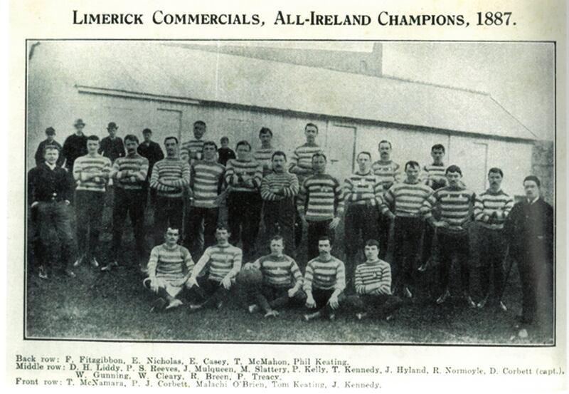 The Limerick Commercials team, winners of the first All-Ireland SFC which was held in 1887