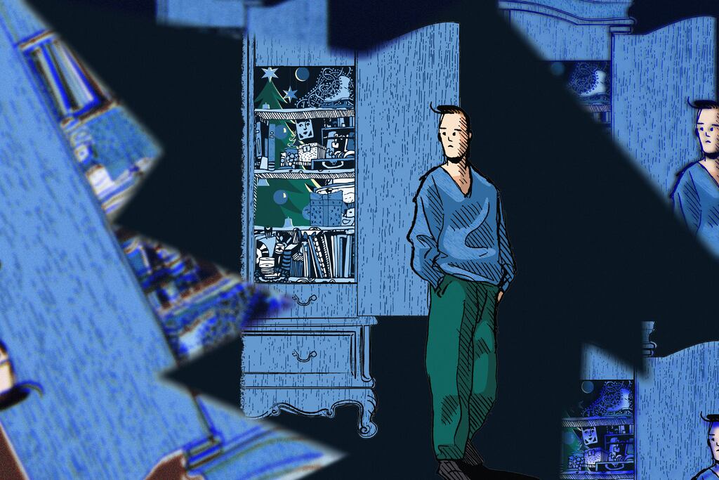 The wardrobe. 'Inside, mothballs. The smell of cedar. A back panel broken. Drawers lined with 1970s copies of the RTÉ Guide. Judge the Dog...' Illustration: Cathal O'Gara/iStock
