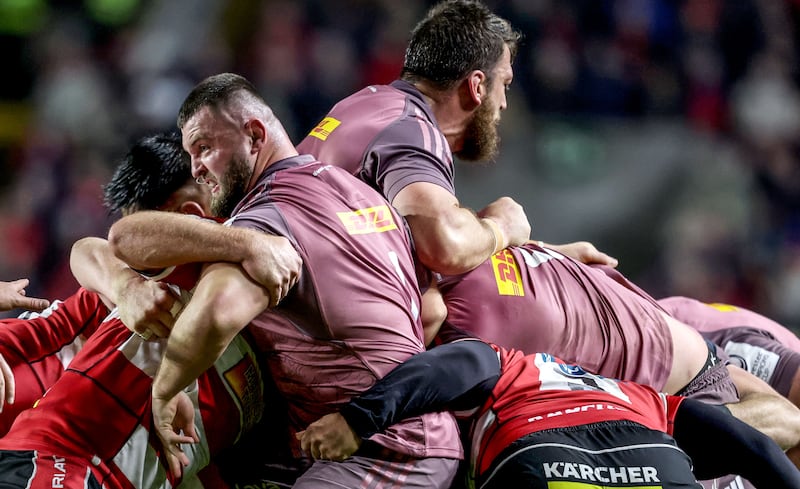 Munster's Michael Milne in a maul against Gloucester Rugby in Cork on Saturday. Photograph: Dan Sheridan/Inpho