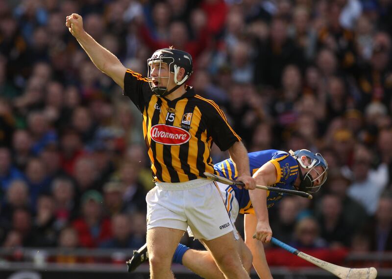 Richie Hogan after scoring Kilkenny's second goal in the 2011 All-Ireland final. Photograph: Billy Stickland/Inpho