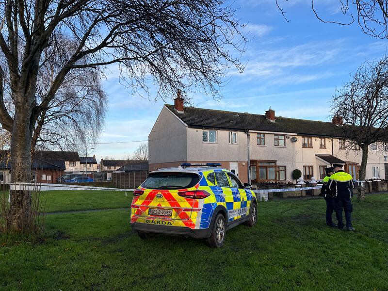 Gardaí at the scene of a house in Castle Park area of Tallaght. Photograph: Jack Power