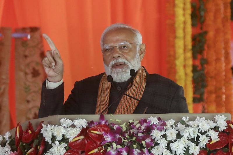 Narendra Modi has been stressing his electoral clarion call of “Modi’s guarantee” that promises to economically empower India’s youth, women, farmers and the socially marginalised. Photograph: AP