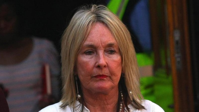 Reeva Steenkamp’s mother June Steenkamp leaving the High Court in Pretoria yesterday. Photograph: EPA