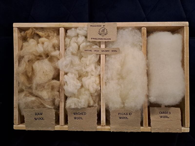 Woolstore display showing wool processing