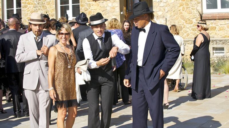 Happier days: The Roy family at a wedding before Quentin went to Syria to join Islamic State. From left to right – Quentin’s older brother Yannis, Veronique, Quentin and Thierry