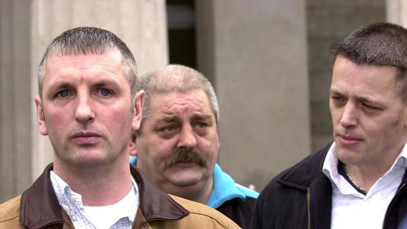 Michael McConville (left) with his brothers Arthur and Jim. Their mother Jean McConville was “disappeared” more than 40 years ago. Photograph: Brenda Fitzsimons/The Irish Times