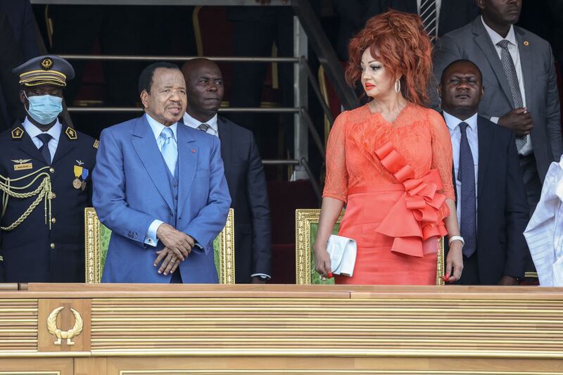 Cameroon president Paul Biya  and his wife Chantal Biya attend a parade to mark the 51st celebration of Unity Day in Yaounde on May 20th last. Photograph: Daniel Beloumou Olomo/AFP via Getty Images