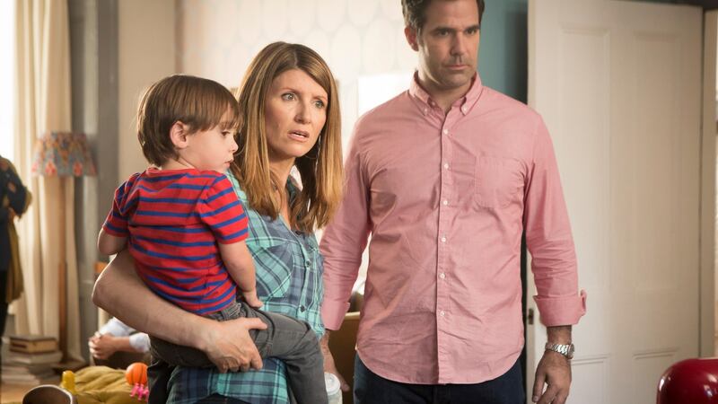 ‘Well, this is awkward: Horgan  began collaborating with Rob Delaney, meeting on Twitter, and writing and starring in ‘Catastrophe’, which first aired on Channel 4 in 2015