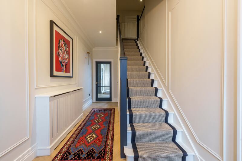 The stairs in the family home in Castleknock. Photograph: Tristan Hutschinson