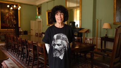 Nettie Washington Douglass, great-great granddaughter of Frederick Douglass, visiting the Mansion House in Dublin.