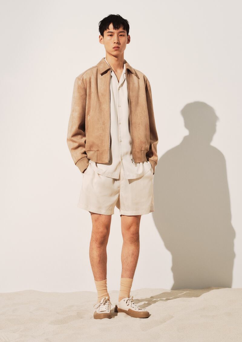 Suede bomber jacket, €69.9…rainers, €27.99 all H&M