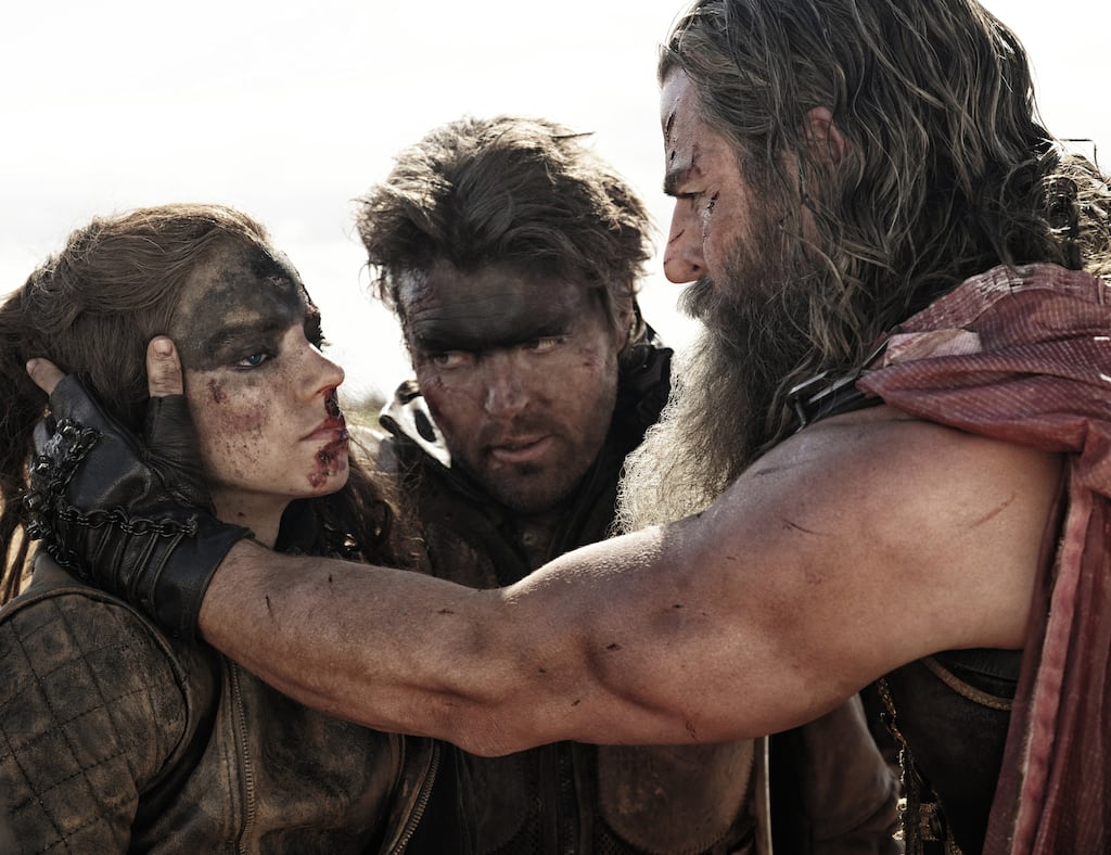 Anya Taylor-Joy, Tom Burke and Chris Hemsworth in Furiosa: A Mad Max Saga. Photograph: Warner Bros/Domain Pictures/Jasin Boland