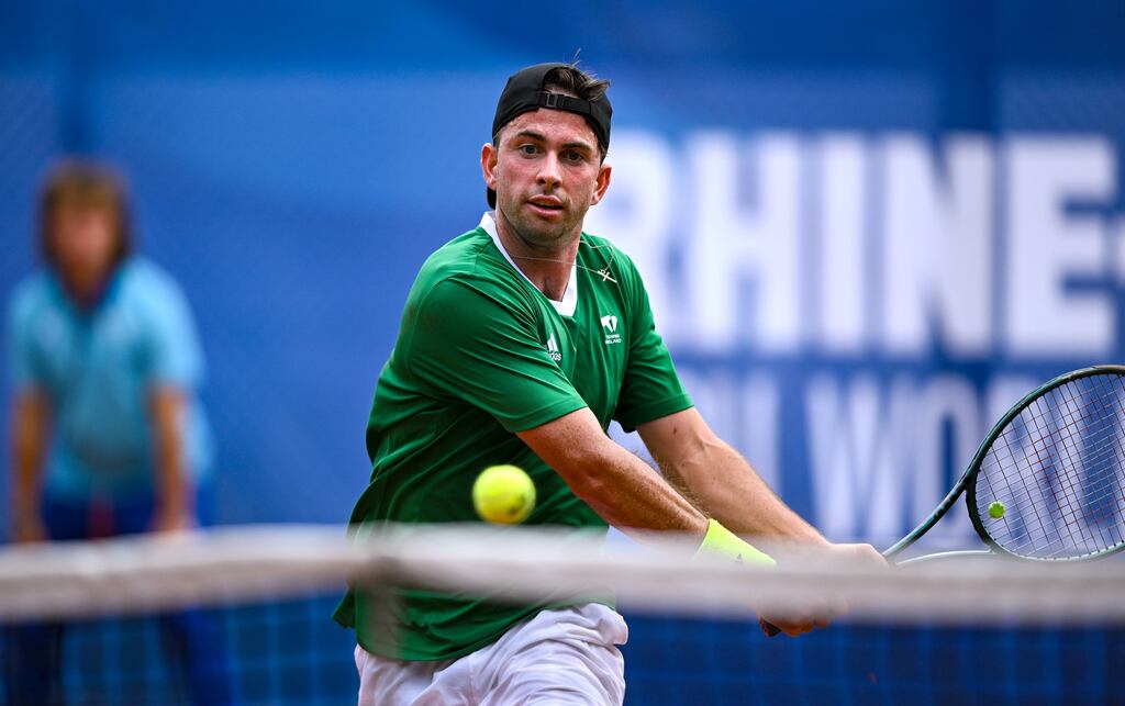 Ireland's Connor Gannon will play Bulgaria's Grigor Dimitrov in the Round of 16 on Wednesday. Photograph: Shauna Clinton/Sportsfile