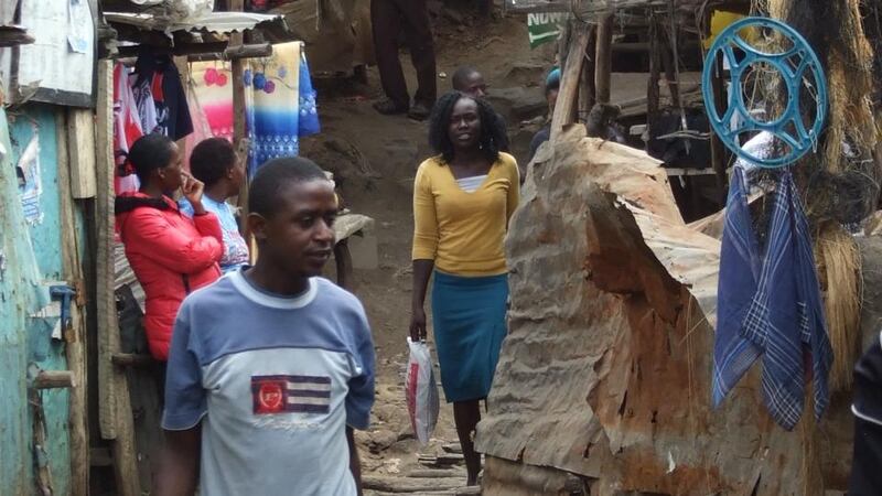 Street life in Mukuru – a slum in  Nairobi, Kenya: The level of scepticism expressed by many Kenyans around the feasibility of the UN Sustainable Development Goals is  rooted in the fact they have heard little from their government about the  agenda. Photograph: Bill Corcoran