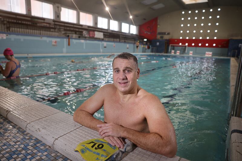 Liffey swimmer Greg O’Dwyer training with Guinness Swimming Club at St James's Gate Health and Fitness Club, Dublin.
Photograph: Dara Mac Dónaill









