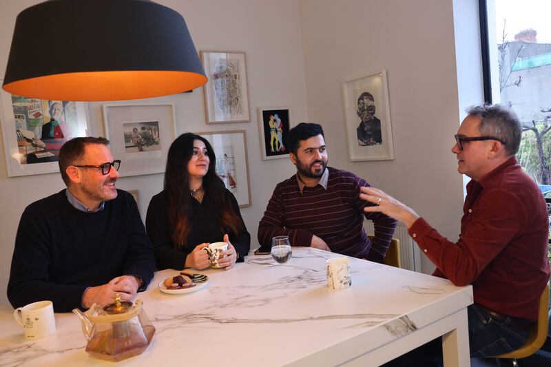 Khalid Azim and Sorya Ghafoor with Colm Doyle and Peter O’Reilly. Photograph: Dara Mac Dónaill