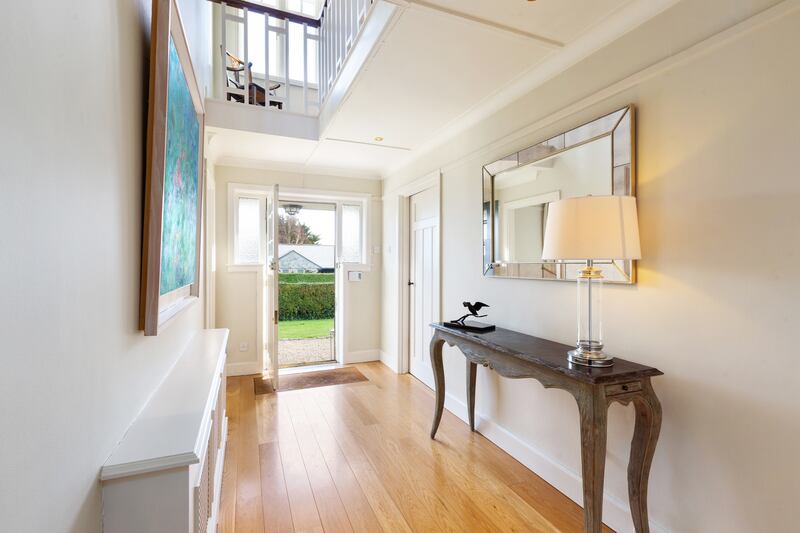 The front hall at St Andrews, Gordon Avenue, Foxrock, Dublin 18. Photograph: Ronan Melia Photography