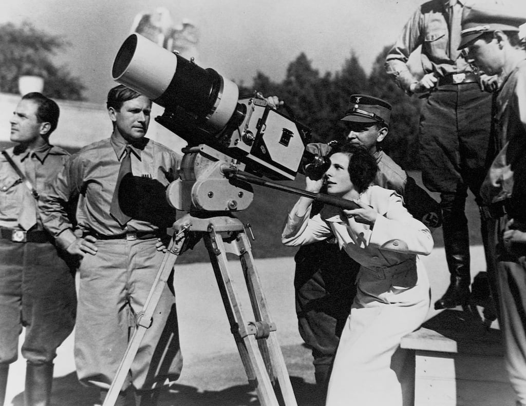 Leni Riefenstahl filming in Nuremberg during the 1934 Nazi Party congress. Photograph: Library of Congress/Corbis/VCG via Getty Images