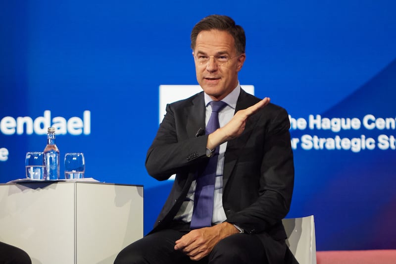 Nato secretary general Mark Rutte attends the Public Forum of the Nato summit in The Hague on Tuesday. Photograph: Pierre Crom/Getty Images