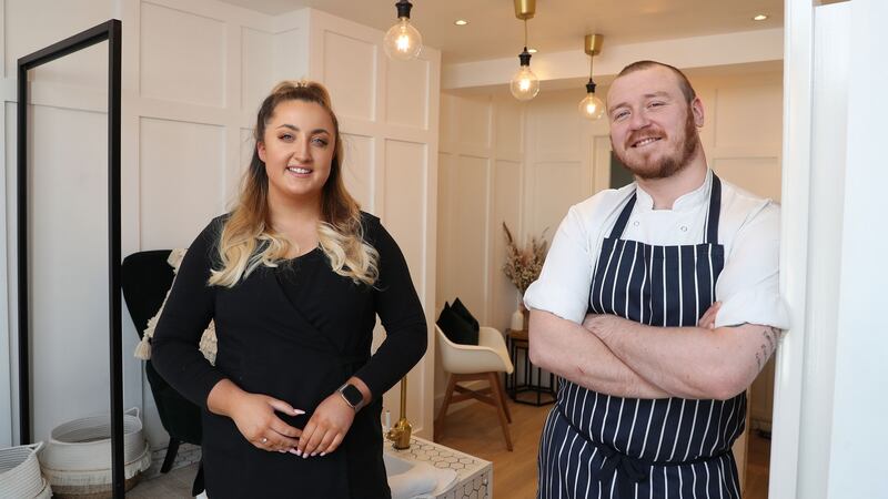 Louise Brooks, who opened  beauty salon, and her partner Simon Dunne who along with his brother opened The Mariner Bar and Eathouse in  Wicklow. Photograph: Nick Bradshaw